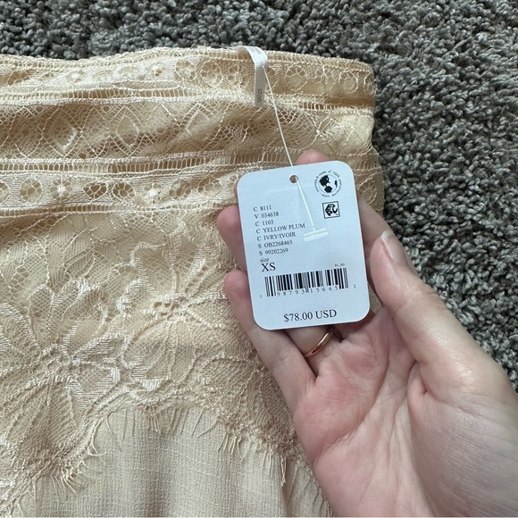 Free People Cream Lace Crop Top - Picture 5 of 6